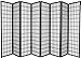 Legacy Decor 8-Panel Japanese Oriental Style Room Screen Divider Black Color