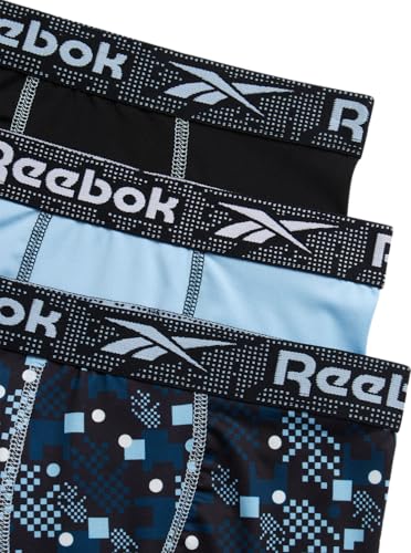 Reebok Boys Boxer Briefs - 3 Pack Athletic Performance Stretch Long Leg Underwear Boxers for Boys with Support Pouch (6-18)2