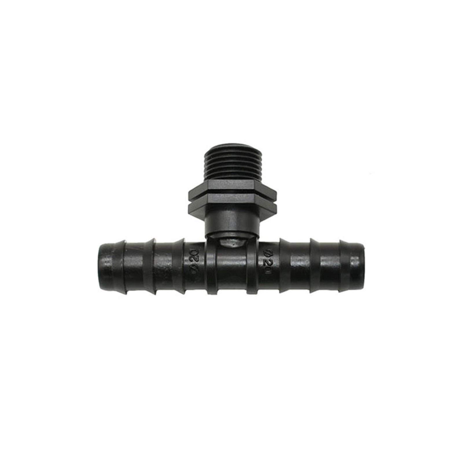 Y Distributor, Garden Hose Three-Way Adapter 3/4 to 1/2 Inch Thread G1/2 G3/4 20mm Barb Connector 2 Pack(1i2 X 20 Hose)