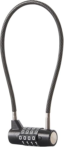 Candado de cable de bloqueo de combinación con cerradura de gabinete de 4 dígitos, longitud de giro de 5.5 pulgadas, cable duradero ideal para