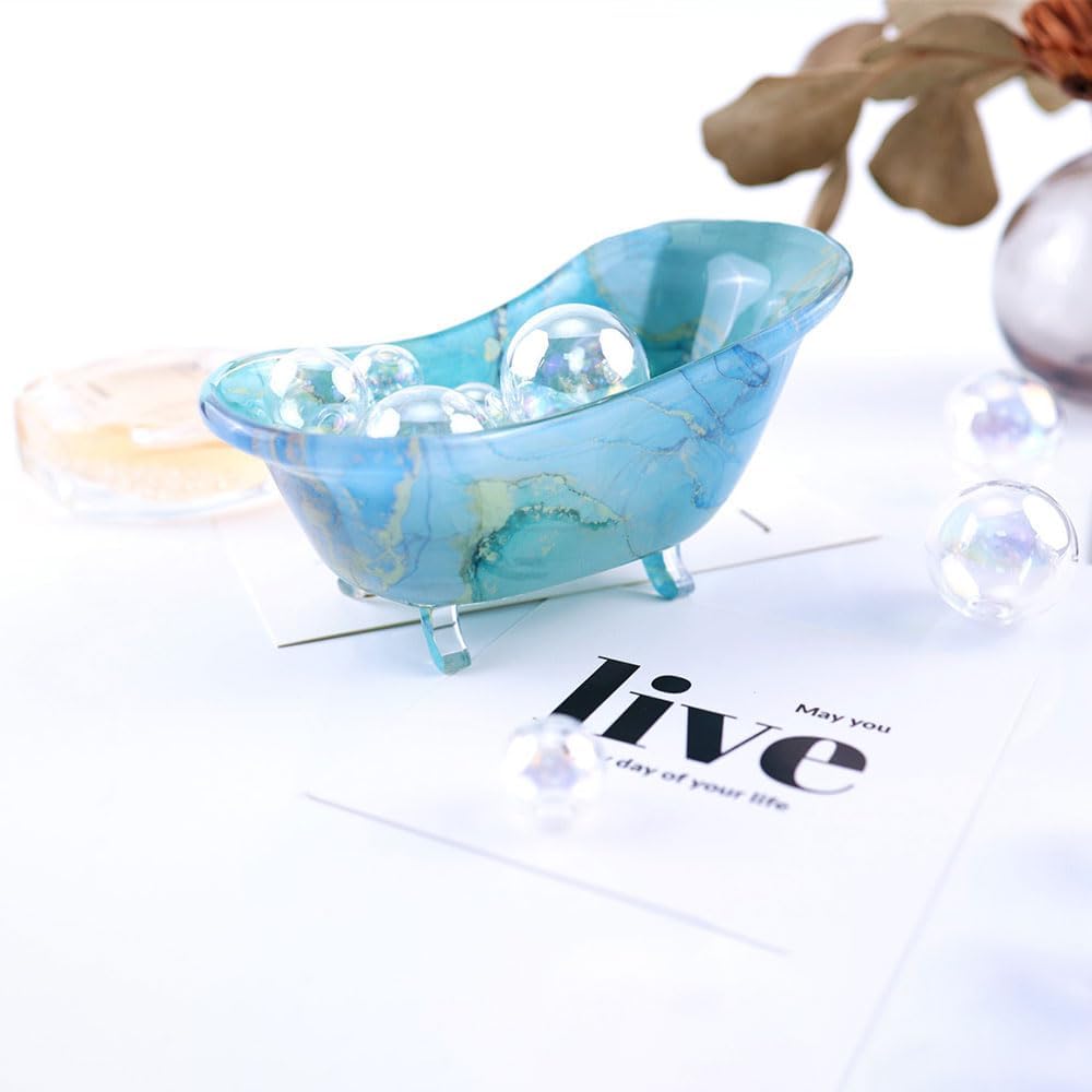 Bathtub Resin Molds, 2 Pcs Tub Shaped Soap Dish Silicone Resin Molds for Epoxy DIY Jewelry Making Beauty Egg Holder Casting Mould Succulent Planter