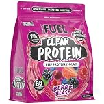 BodyFuel Clear Protein - Beef Protein Isolate - Clear & Refreshing - Best Low Sugar & Lactose-Free Protein Supplement - Muscle Support (500g - 20 Servings) (Berry Blast)