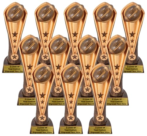 Express Medals 12 Pack (or More) of 9 Inch Tall Laser Engraved Cobra Football Trophy Awards Boys Girls Mens Women Youth Team Trophies Award Tournament Champion Winner Event Prize Gift CA224
