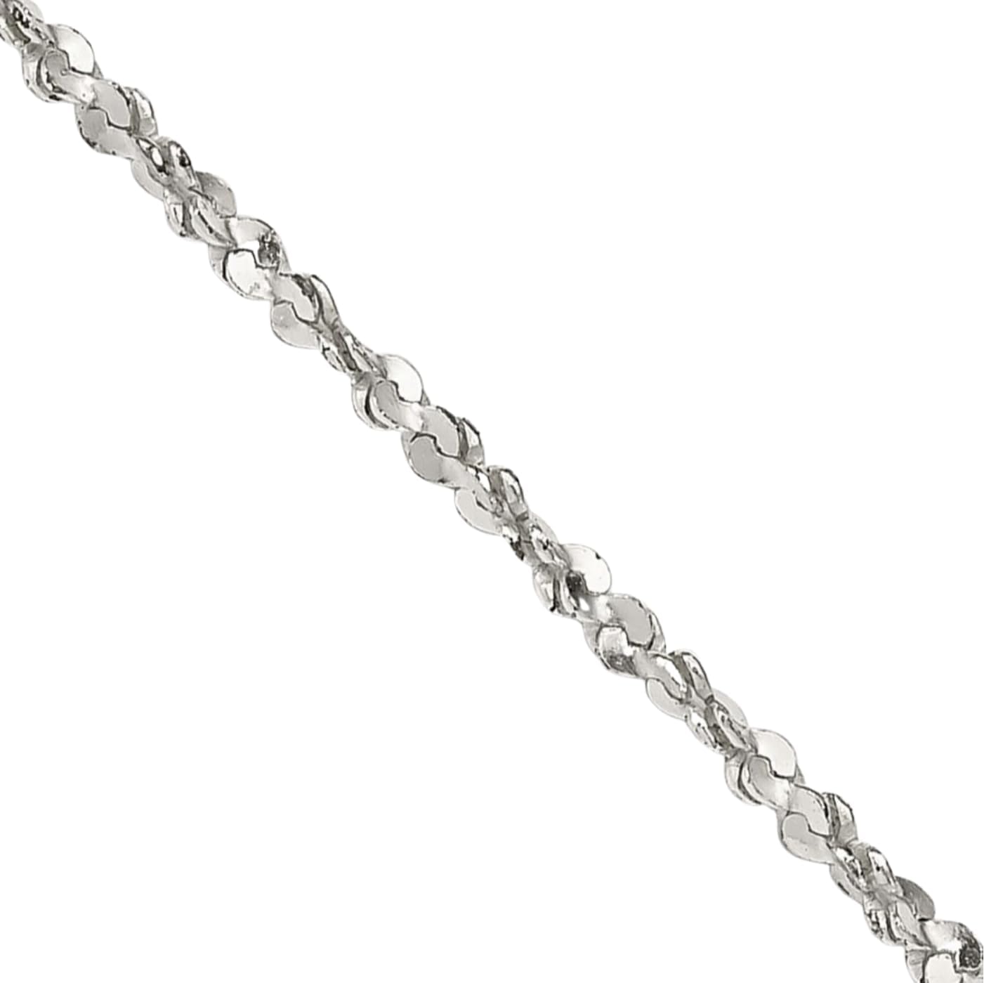 IceCarats 925 Sterling Silver 1.6mm Thin Twisted Serpentine Snake Chain Necklace Polished