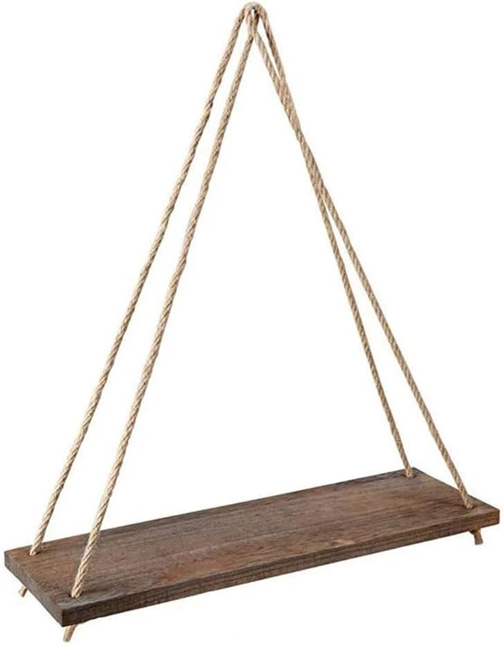 Wooden Rope Swing Wall Hanging Plant Flowerpot Tray Placement Frame Home Installation