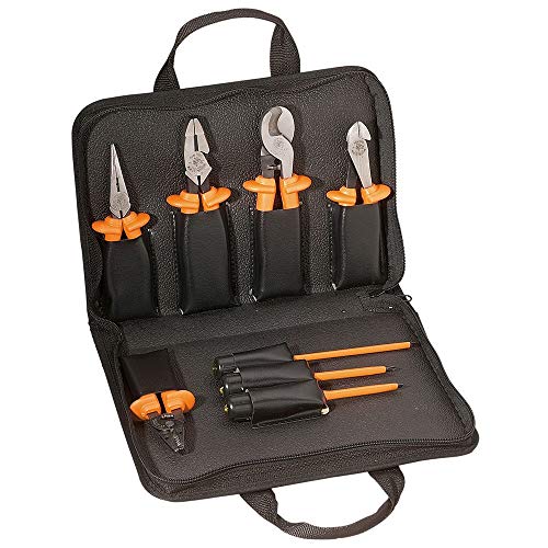 Klein Tools 33529 Premium Insulated Tool Kit, 1000-Volt Rated, Includes: 3 Pliers, 3 Screwdrivers, Cable Cutters and Wire Stripper/Cutter