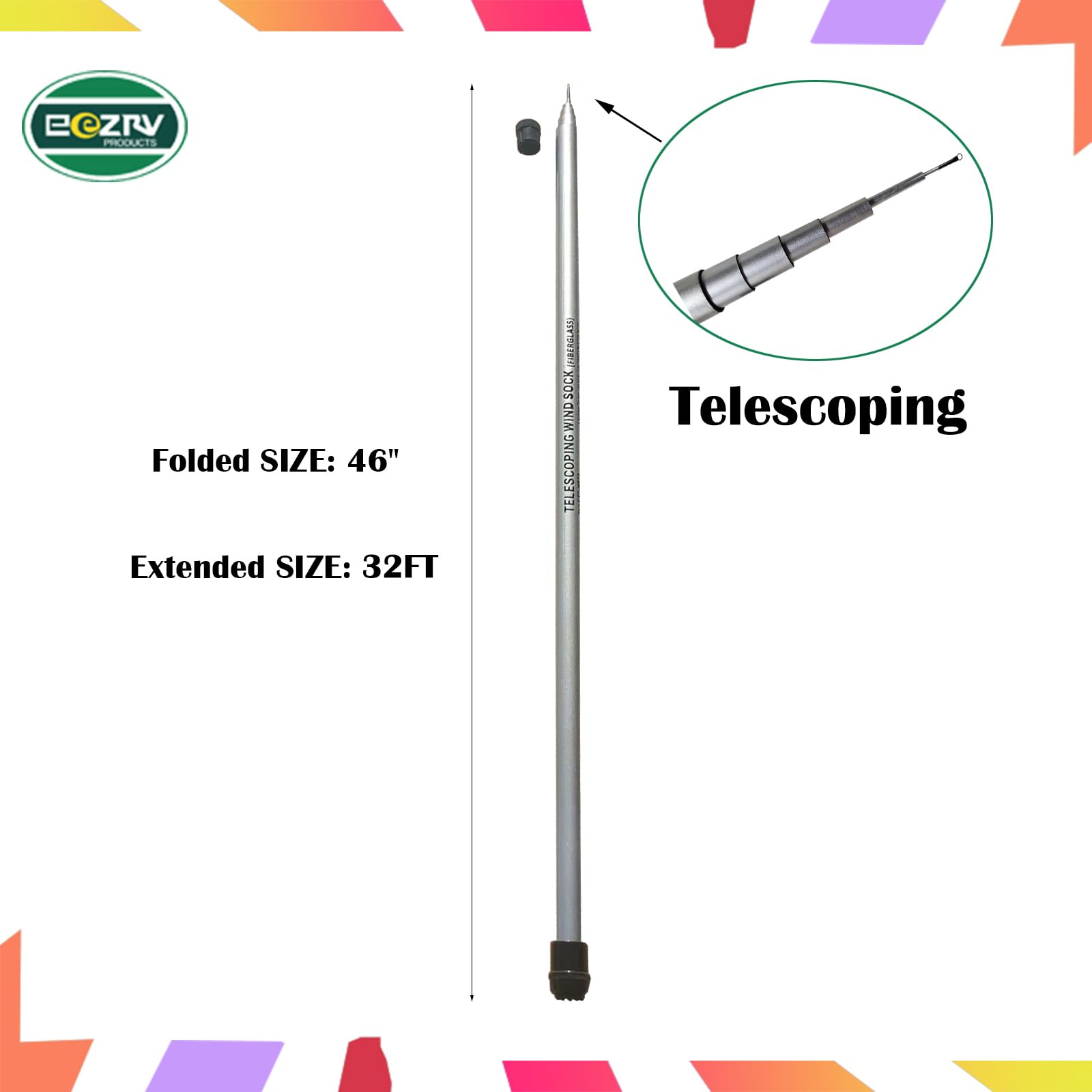 Amazon.com : EEZ RV Products 32FT Telescoping Wind Sock Pole