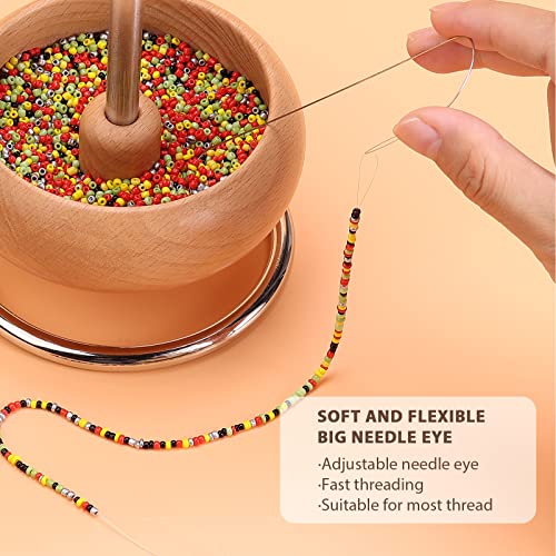 PP OPOUNT 10 PCS Upgrade Big Eye Curved Beading Needles, 5.5 Inch Beading Needles for Bead Spinner, Bead Needles for Jewelry Making, DIY Waist Beads, Necklaces, Bracelets (Patent Protection)