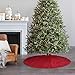 Ivenf Christmas Tree Skirt Red: 48 inches Burgundy Burlap Double-Layer Plain Xmas Tree Skirt, Rustic Farmhouse Xmas Tree Decorations Indoor for Kids Home School Office Holiday Party Decor