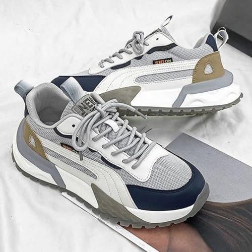 Men's Fashion Breathable Mesh Lace Up Platform Sneakers Casual Round Toe Non Slip Running Walking Daily Shoes2