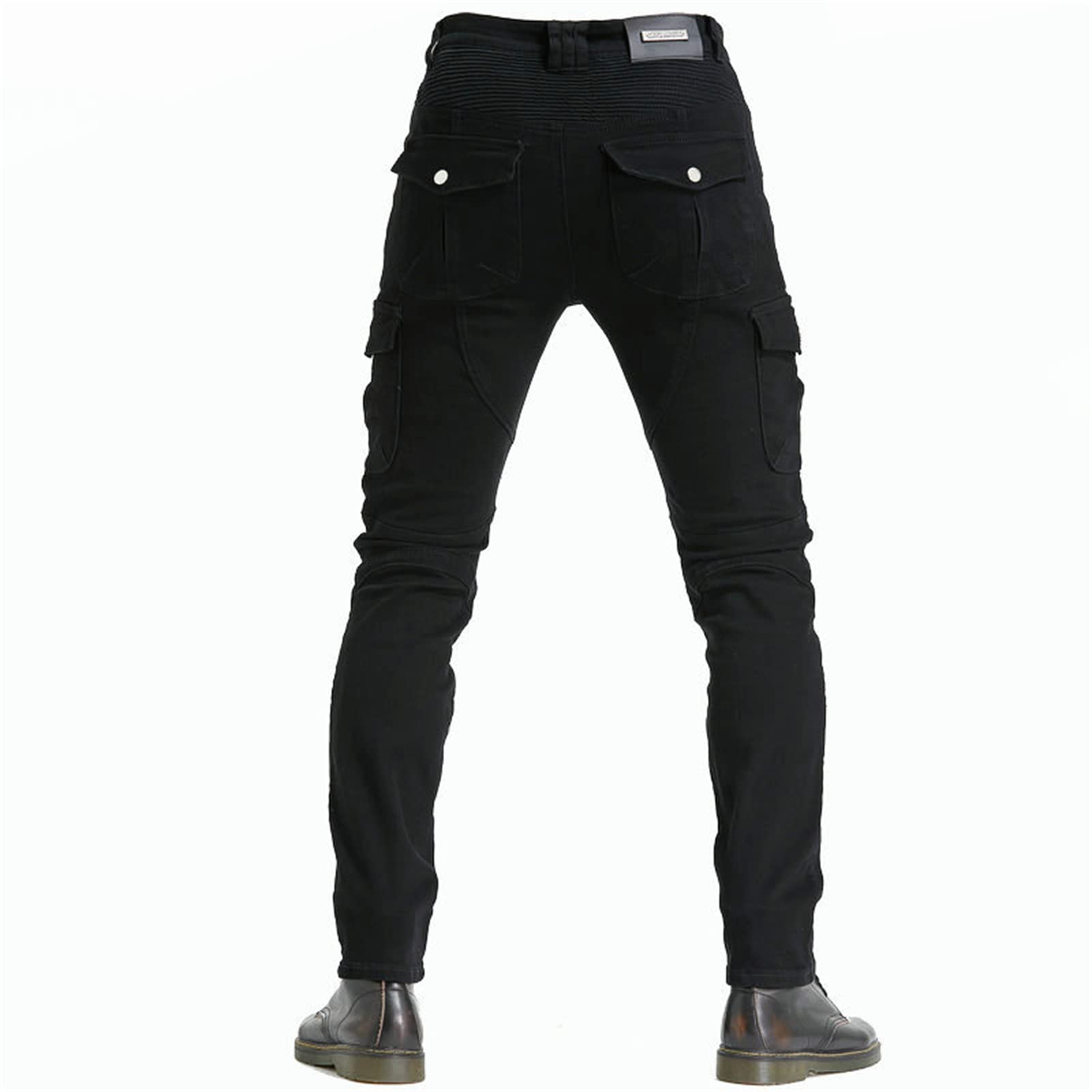Pantaloni Moto Uomo, Traspirante Elastico Jeans, Kevlar Traspirante - Impermeabile E Antivento Pantaloni Protettivi Pantaloni Moto Uomo, 4 X Pad di Protezione