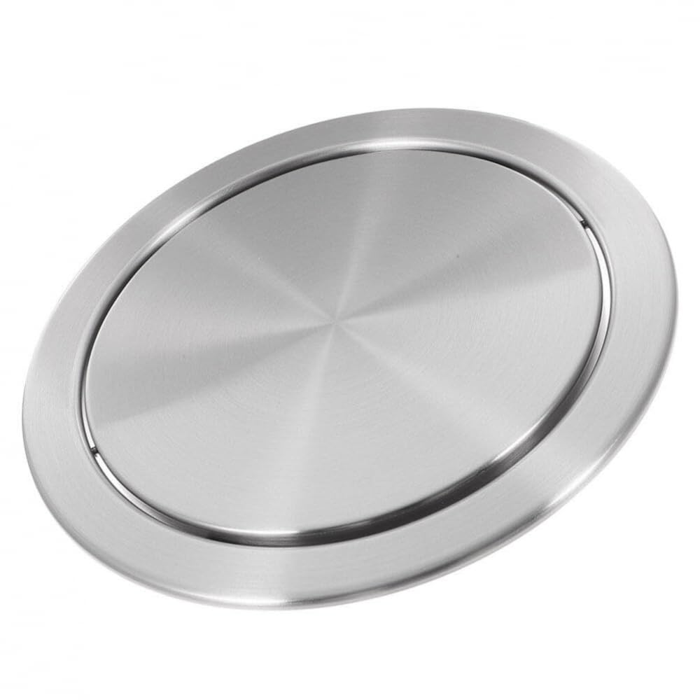 HPTHLY Stainless Steel Balance Cover Trash Can Swing Lid Garbage Bin Wastebasket Built-In Cover For Home Kitchen Bathroom
