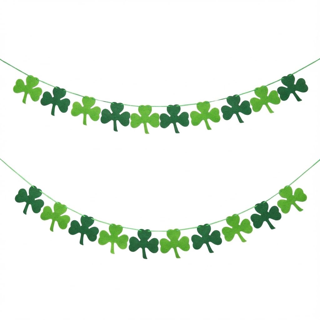 St Patricks Day Decorations,2Pcs Clover Banner for St. Patrick's Day Decor