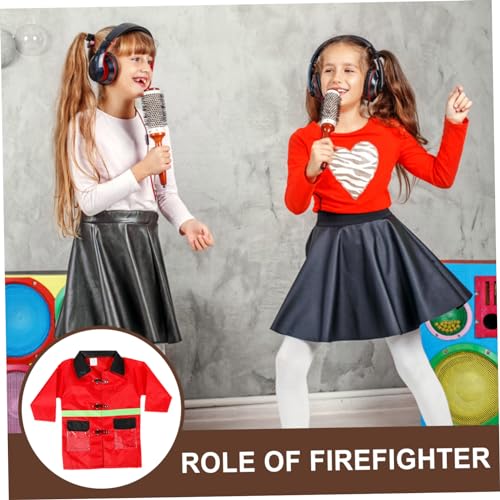 Disfraz de bombero para bebés ropa de juego de simulación roja 5