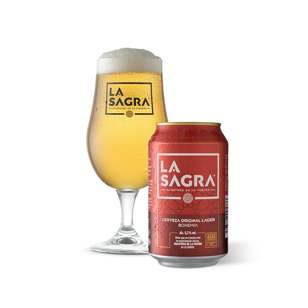 La Sagra - Cerveza Lager estilo Pilsner - Alc. 5,2% Vol. - Caja de 24 latas de 330 ml - Total: 7920 ml (Paquete de 5)