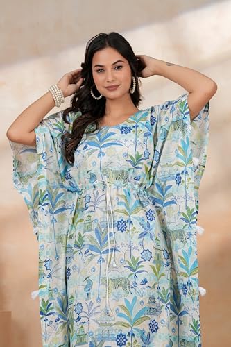 Image of BLOCKS OF INDIA Hand Block Kaftan in Cotton Fabric