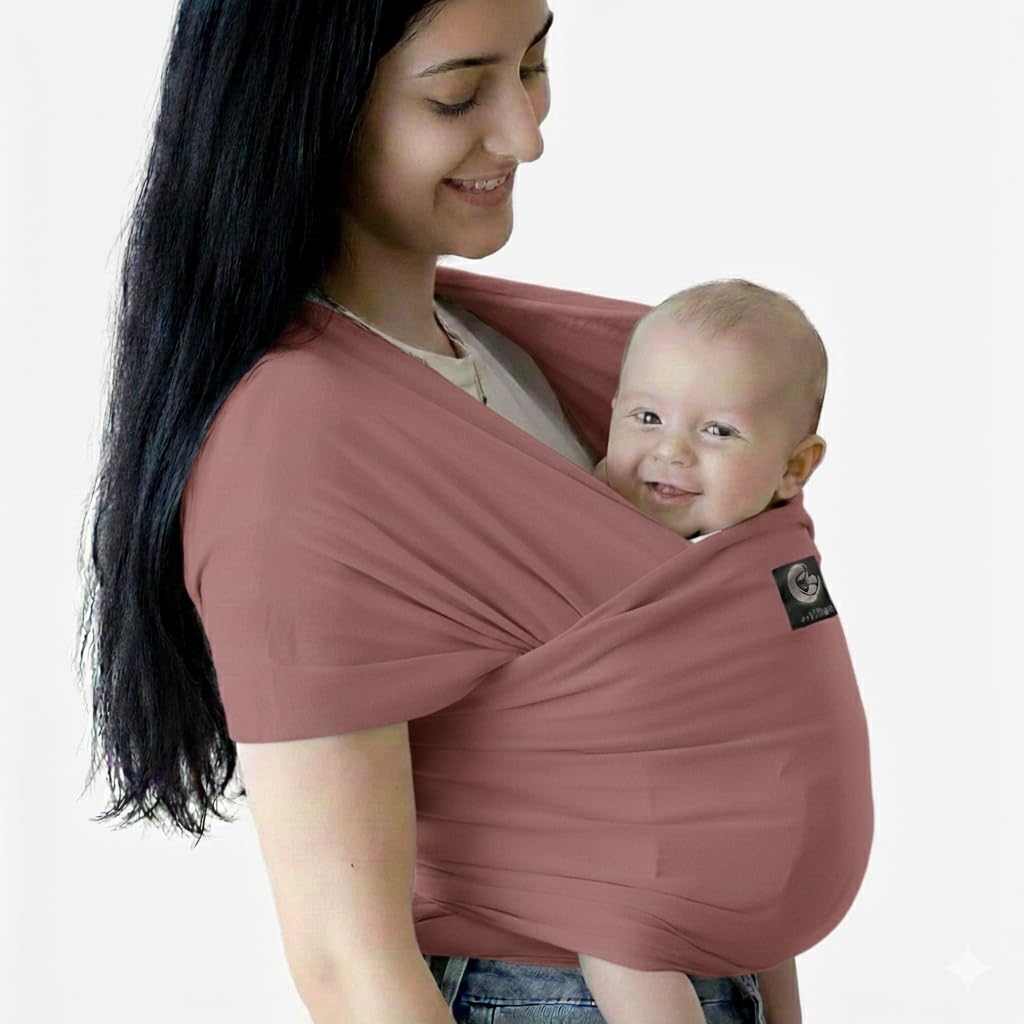 Baby Carrier Wrap for Newborn to Toddler | Ergonomic M-Position Sling | Soft Cotton, Breathable & Stretchable | Hands-Free Babywearing (Coral Rose)