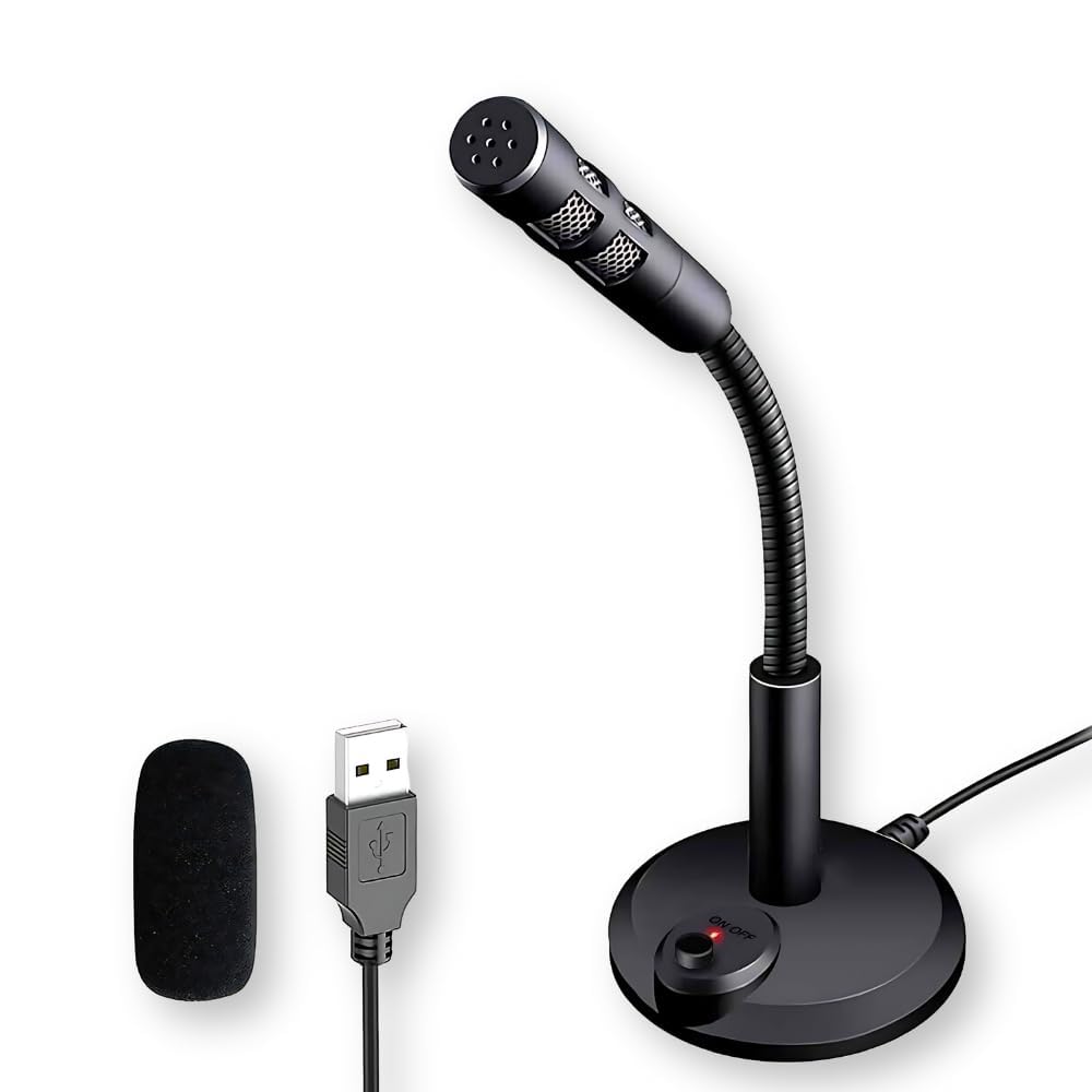 Drumstone® 15-Year Warranty USB Plug & Play Desktop Microphone | Professional PC & Laptop Mic for Streaming, Podcasting, Recording & Gaming – Black