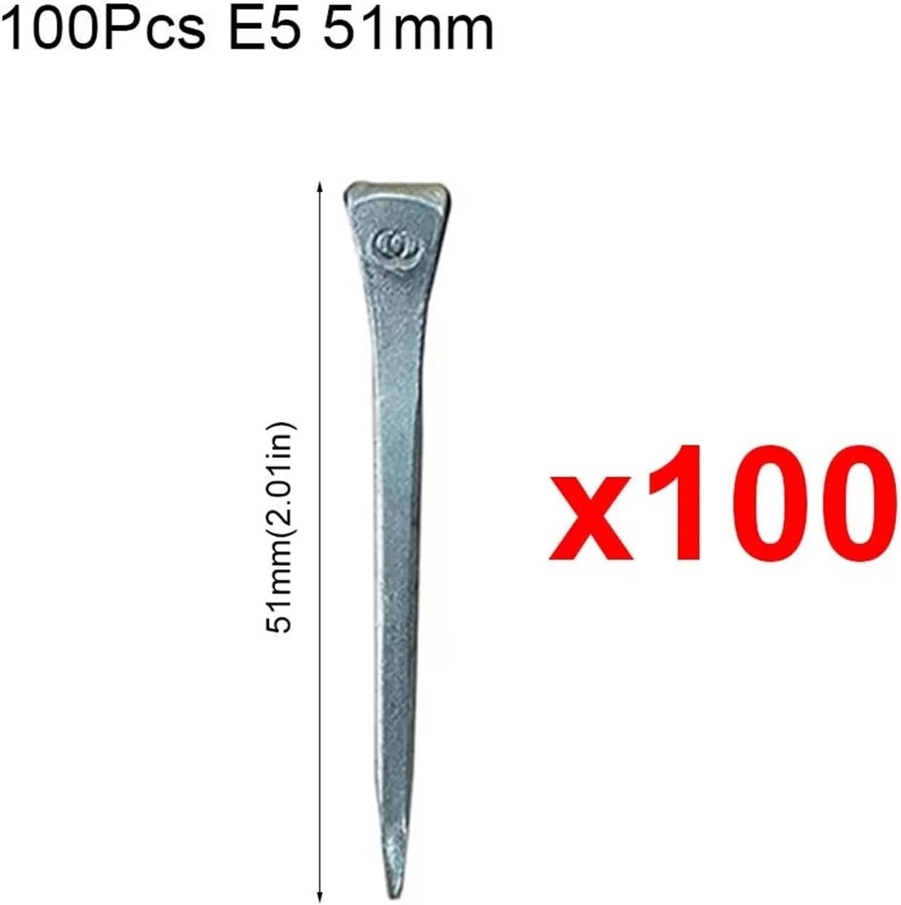 Horseshoe Nails 100 Pcs Steel E2-E8 Hoof Nails – Practical Horse Equipment for Shoe Repair, Harness Upkeep & Riding Essentials(100Pcs E5 51mm)