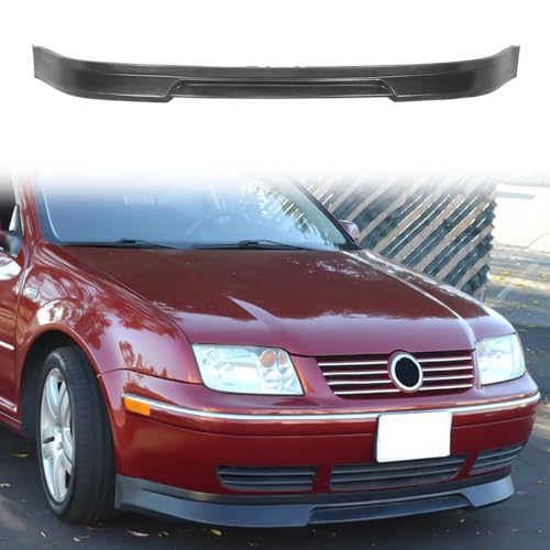 HYPER GLORY Front Bumper Lip Compatible with 1999-2004 Volkswagen Jetta MK4, Black Ikon Style PU - Polyurethane Front Lower Chin Spoiler Protector, 1 PC