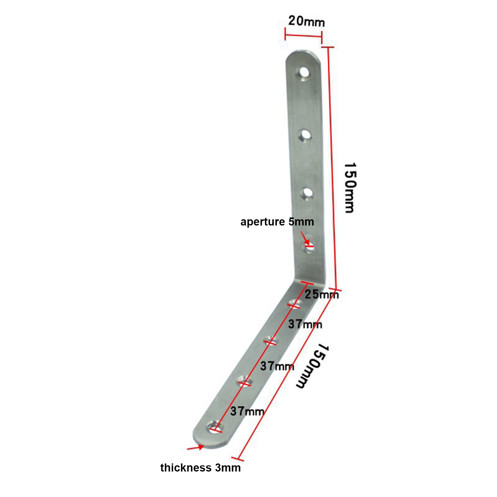 Soportes De Estante En L De Acero Inoxidable 304 – Alta Resistencia, Cromados, Varias Medidas (5/10/20/50 Uds)