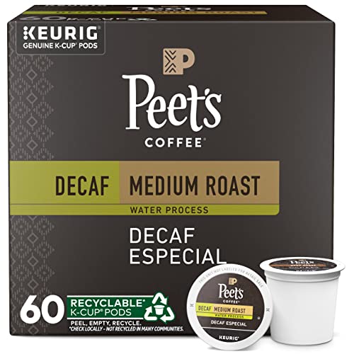 Peet's Coffee, Medium Roast Decaffeinated Coffee K-Cup Pods For Keurig Brewers - Decaf Especial 60 Count (6 Boxes Of 10 K-Cup Pods) #TOP10