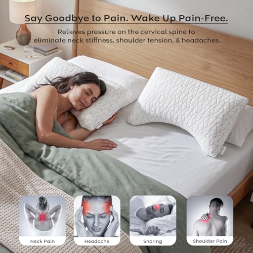 Image of AYKA Premium Microfiber Pillow for Sleeping | Super Soft & Fluffy Bed Pillow | 100% Virgin Microfiber Filling | Hypoallergenic, Breathable | Ideal for All Sleeping Positions 20x27 | White | Set of 2