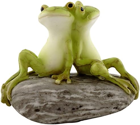 Top Collection Miniature Fairy Garden and Terrarium Statue, Frog Friends on Stone