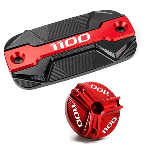 ZYAKOMO CNC Motorcycle Front Brake Fluid Reservoir Cover Cap Oil Filler Plug Cap Compatible with 2025 Rebel 1100 T CMX 1100 M T 2026 Africa Twin 1100 CRF 1100L 1000L NT1100 (Red)