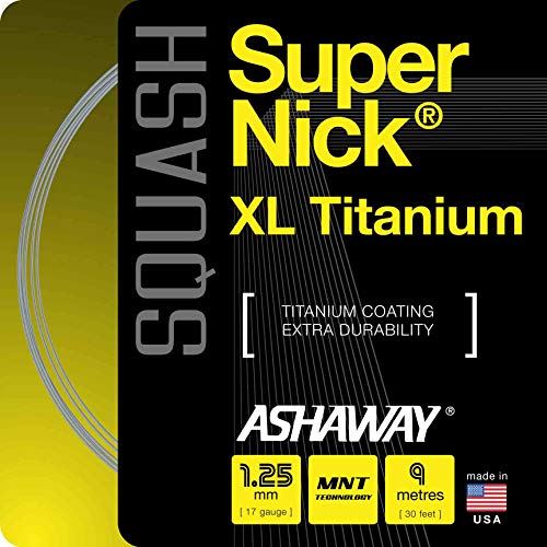 ASHAWAY Supernick XL Titanium Squashsaite – 9 m Set