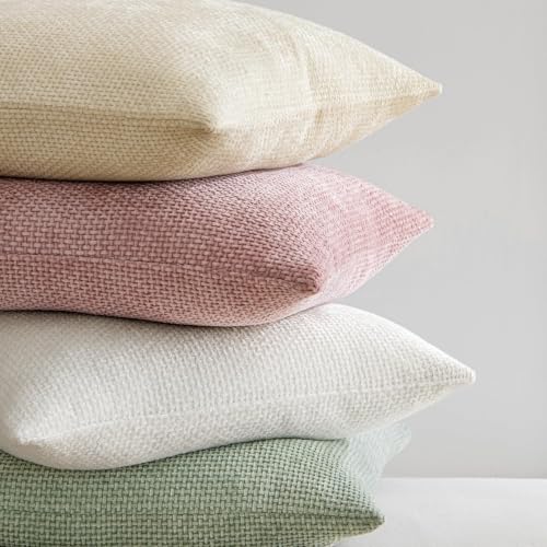 Image of MIULEE Decorative Neutral Cream Euro Sham Pillow Covers 24x24 Inch 2 Pack