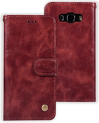 Zoeirc Case for Galaxy J5 2016 (Not fit J5 2015) Case, Samsung J5 2016 Wallet Case, PU Leather Wallet Flip Phone Case Cover with Card Slots for Samsung Galaxy J5 2016 (Wine)