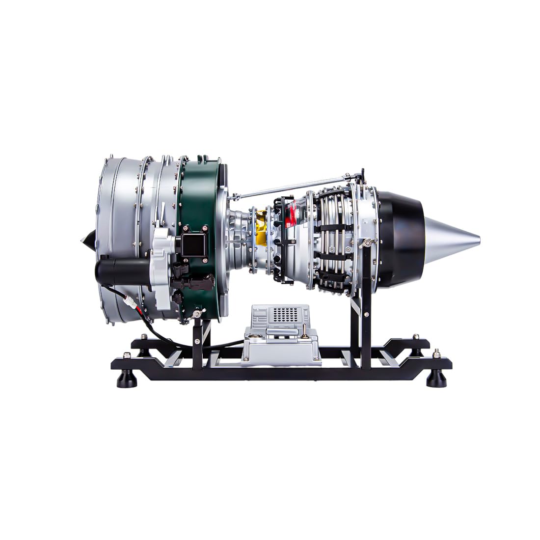 Zestaw modeli silnika turbofanu, 1/10 mechaniczny podwójny wirnik osiowy turbofan model DIY montaż elektryczny wentylator kanałowy rzemiosło prezent, 1000 szt. zestaw edukacyjny do nauki