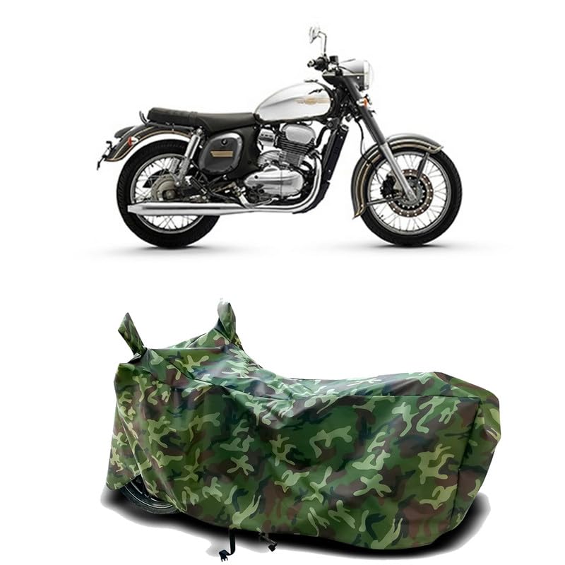 Image of DUFFEL-100% Heat Protection Two Wheeler Bike /Scooty Body Cover for awa Standardv BS6 Water Resistance /UV-Rays /Birds Dropping /Scratchproof /Dust Proof /Waterproof[Green Jungle Print]
