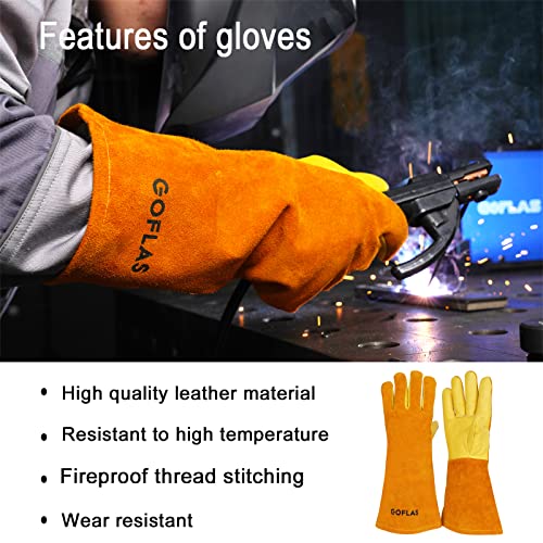 Welding Gloves, Mig Welding Gloves Stick Welding Gloves Tig Welding Gloves For Men And Women, Cowhide Split Leather, 14 Inches #TOP3