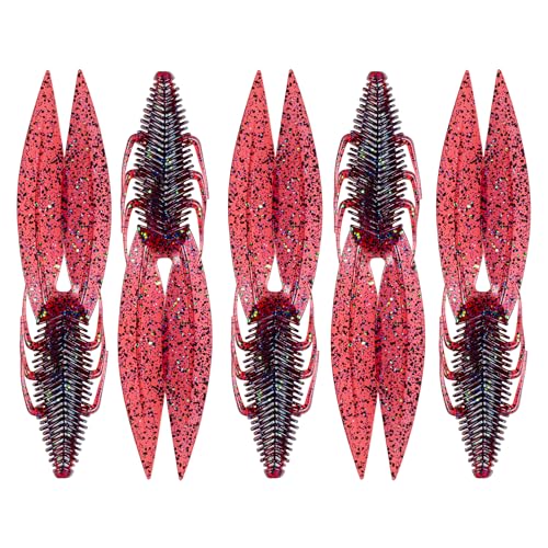 6th Sense Bodega - 6.5 Creature Bait Oversized Soft Plastic with Twin Ridge Tails Versatile for Texas Carolina and Free Rigs Made in the USA (Blood Apple 6.5in (5/pk))