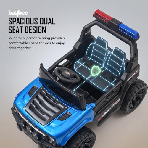Image of Baybee Chase Electric Jeep for Kids | Battery Operated Ride-on with Lights, Music and Swing Mode | Ride on Toy Electric Car with Parental Control | Rechargeable Kid Car to Drive 3 to 8 Years(Blue)