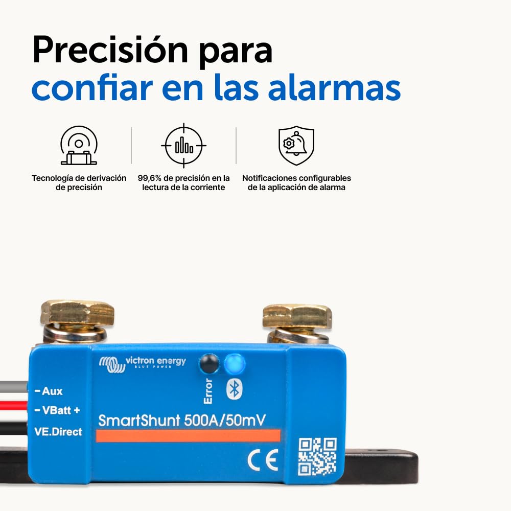 Victron Energy SmartShunt IP65 Monitor de Batería de 500 amperios (Bluetooth)