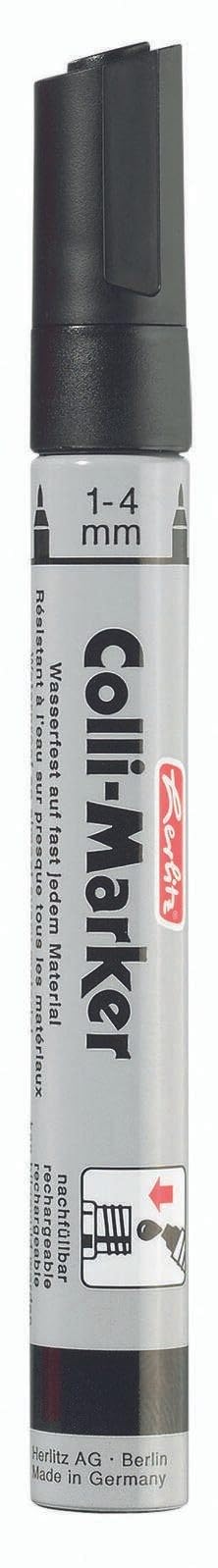 Marqueur permanent herlitz noir de type Collimarker pointe ogive pour tout support - 4
