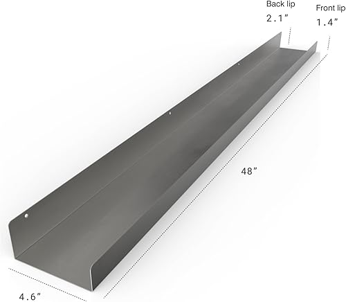 Miniatura 2 de DIY CARTEL Estante de pared de metal flotante hecho en Estados Unidos, repisa para fotos, acero fabricado en Estados Unidos, estante industrial