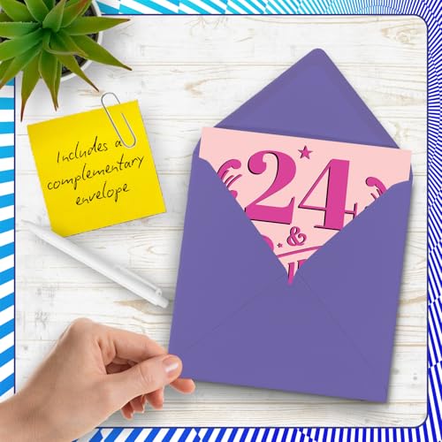 24th Birthday Cards for Women - Fabulous - Happy Birthday Card for 24 Year Old Woman Auntie Granddaughter Niece Colleague, 145mm Bday Greeting Cards - Image 4