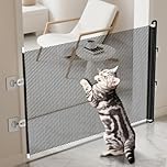 Retractable Stair Baby Gate, Indoor Pet Stair Barrier, No Drilling Baby Safety Gate, for Stairway Hallway Patio Porch Yard Balcony Deck Bathroom Garage