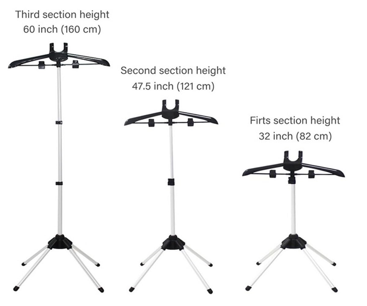 Soporte de vapor de hierro; Estante de secado de ropa plegable; Estante de vapor de ropa de mano; Percha de ropa de pie ajustable en altura; Soporte de accesorios para máquina de planchar 4