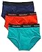 Calvin Klein Big Boys' Assorted 3 Pack Briefs, Blue/Orange, Large/12-14
