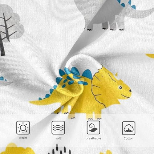 CHIFIGNO Boys' Briefs Cute Cartoon Dinosaur White Kids Boys Underwear Breathable Cotton Brief Underwear3