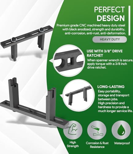 25156 Fuel Pump Module Spanner Wrench Removal Tool for Tank Retainer Lock Ring for BMW Mercedes-Benz Audi Volkswagen VW Chrysler, Adjustable for Silent Fuel Tank Lids OD 1.3-6.15in (33mm-156mm) - Image 4