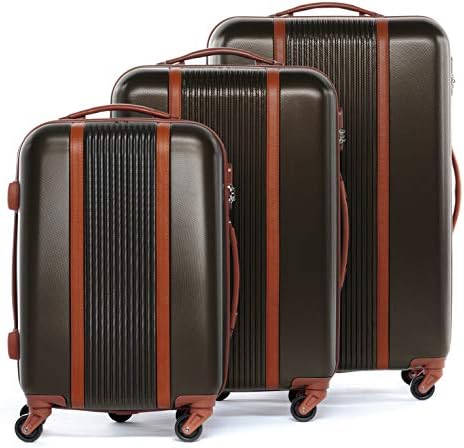Set Di 3 Valigie FERGÉ MILANO – Bagaglio Rigido Leggero Con 4 Ruote, Verde – 54, 64 E 74 Cm, Lucchetto TSA, Asta Telescopica In Alluminio