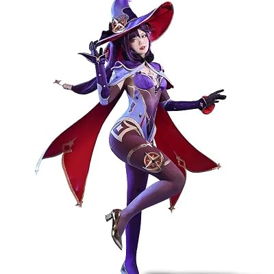 KIRA KIRA Game Genshin Impact Mona Cosplay Costume Mona Cosplay Costumes Doki-SSR Cute Halloween Outfits for Women M, Mona