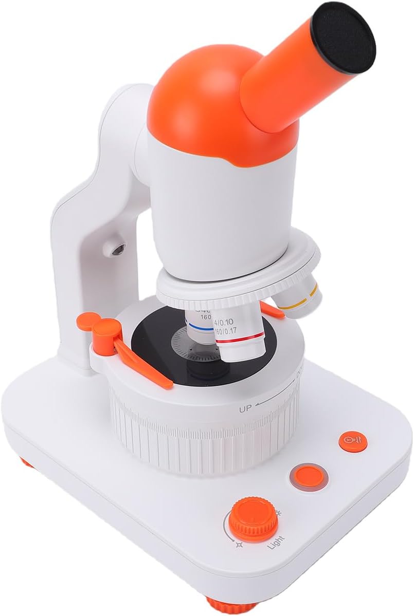 Microscope Dual LED Illumination Compound Microscope for Students Portable 2000mAh Battery 40X-400X