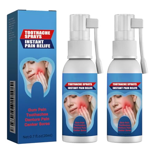 Spray de Reparación de Encías,Aerosol para el Cuidado Bucal Aliviar,Spray Tratamiento Inmediato de los Dientes,Zahnschmerzlinderun,para el Dolor de Muelas,Bucal Aliento Fresco,2PC,20ml